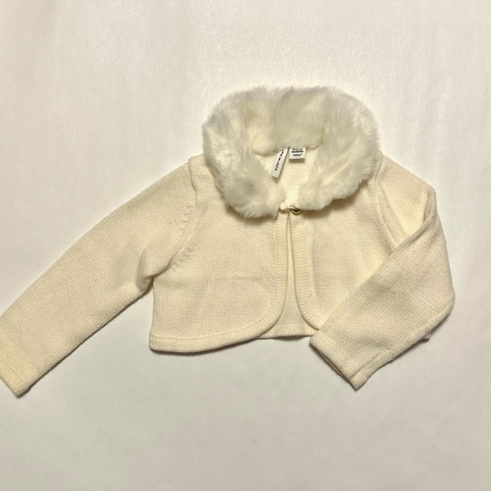 EUC Janie and Jack fur cardigan